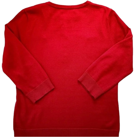 Women’s Lauren Ralph Lauren Red Knit Top Sweater with Gold Buttons Size Small - Picture 5 of 12